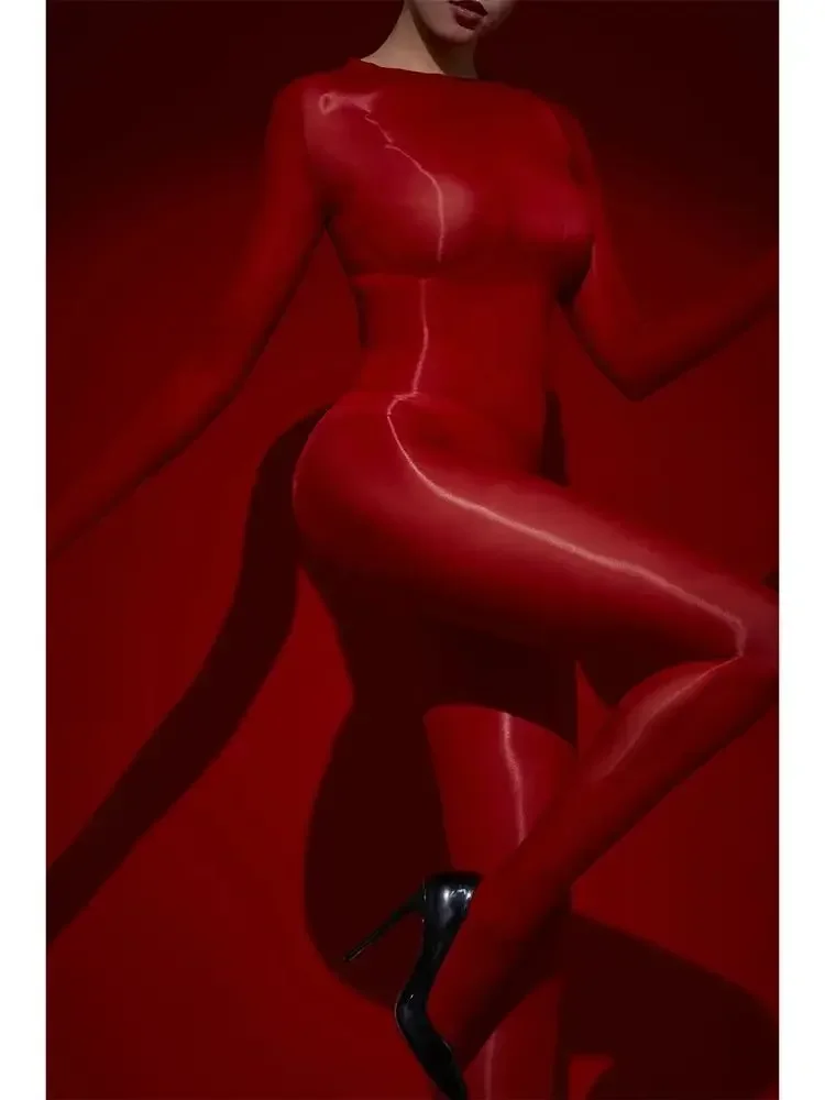 Унисекс, бесшовный бюст, глянцевые блестящие чулки для тела, оболочка для пениса, закрытый боди с открытой промежностью, колготки, сексуальный купальник, сиамский комбинезон