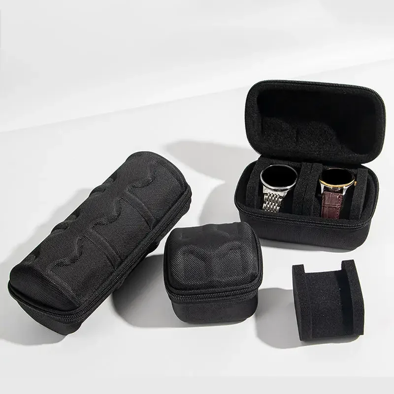 1pc Watch Storage Box Portable Shockproof Watch Storage Bag Hand-held EVA  Watch Protector Container Watch Organizer with zipper