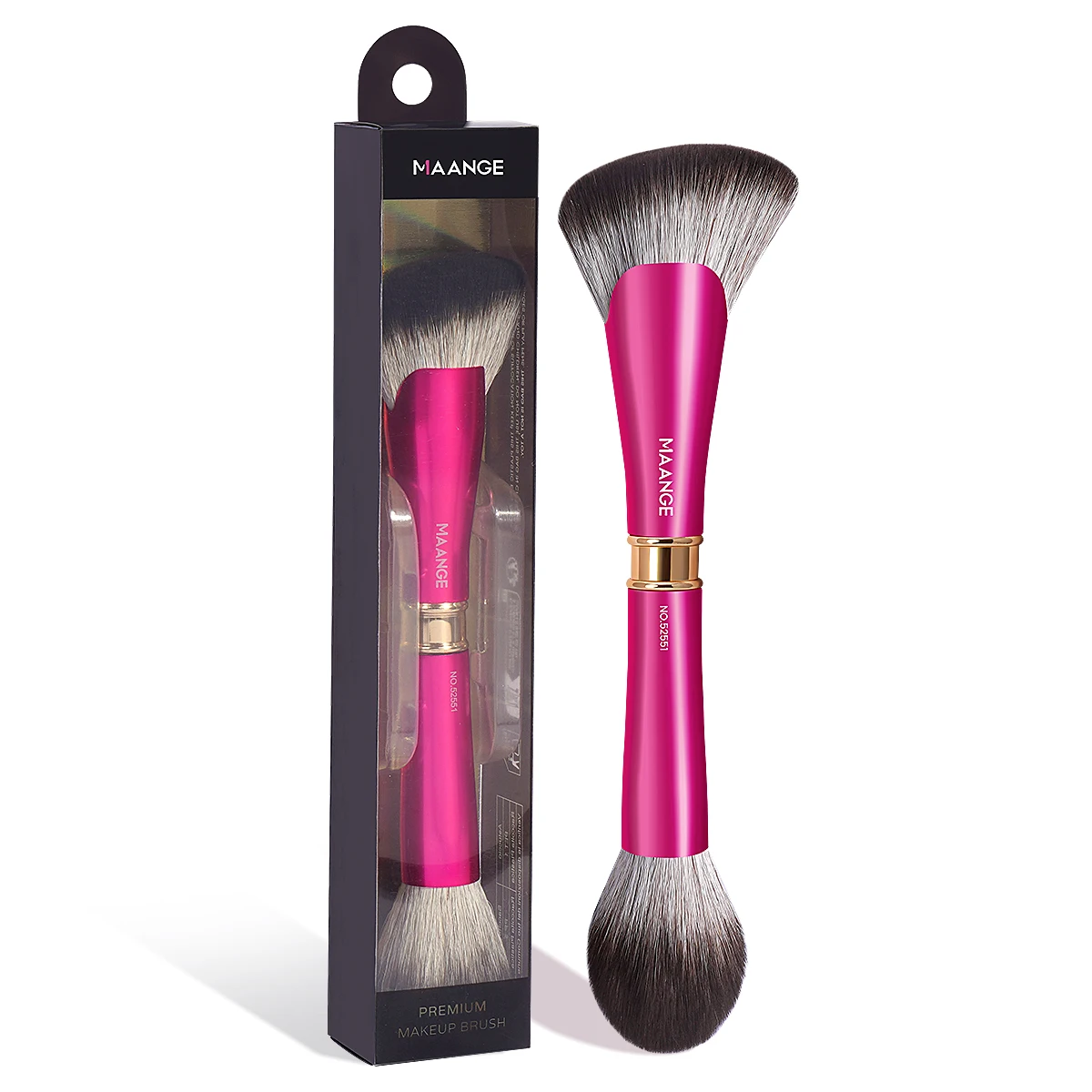 MAANGE Double-head Fan Makeup Brush Round Top Brush for Liquid Cream Powder Cosmetics Blending for Mother's Day Gift,Travel Gift