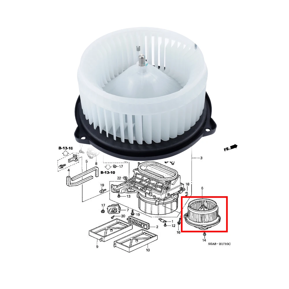 

Автомобильный вентилятор переменного тока для HONDA CIVIC EM2 ES ET CR-V II 79310-S5D-A01 79310S7AG12 79310-SCV-A01 Автоаксессуары