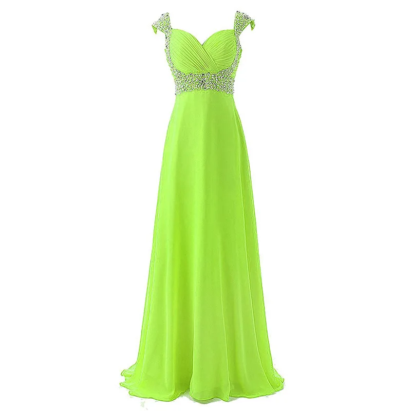 Una linea Chiffon abiti da sera da donna paillettes pieghe Lace Up Prom abiti da festa occasioni formali robes de soirée