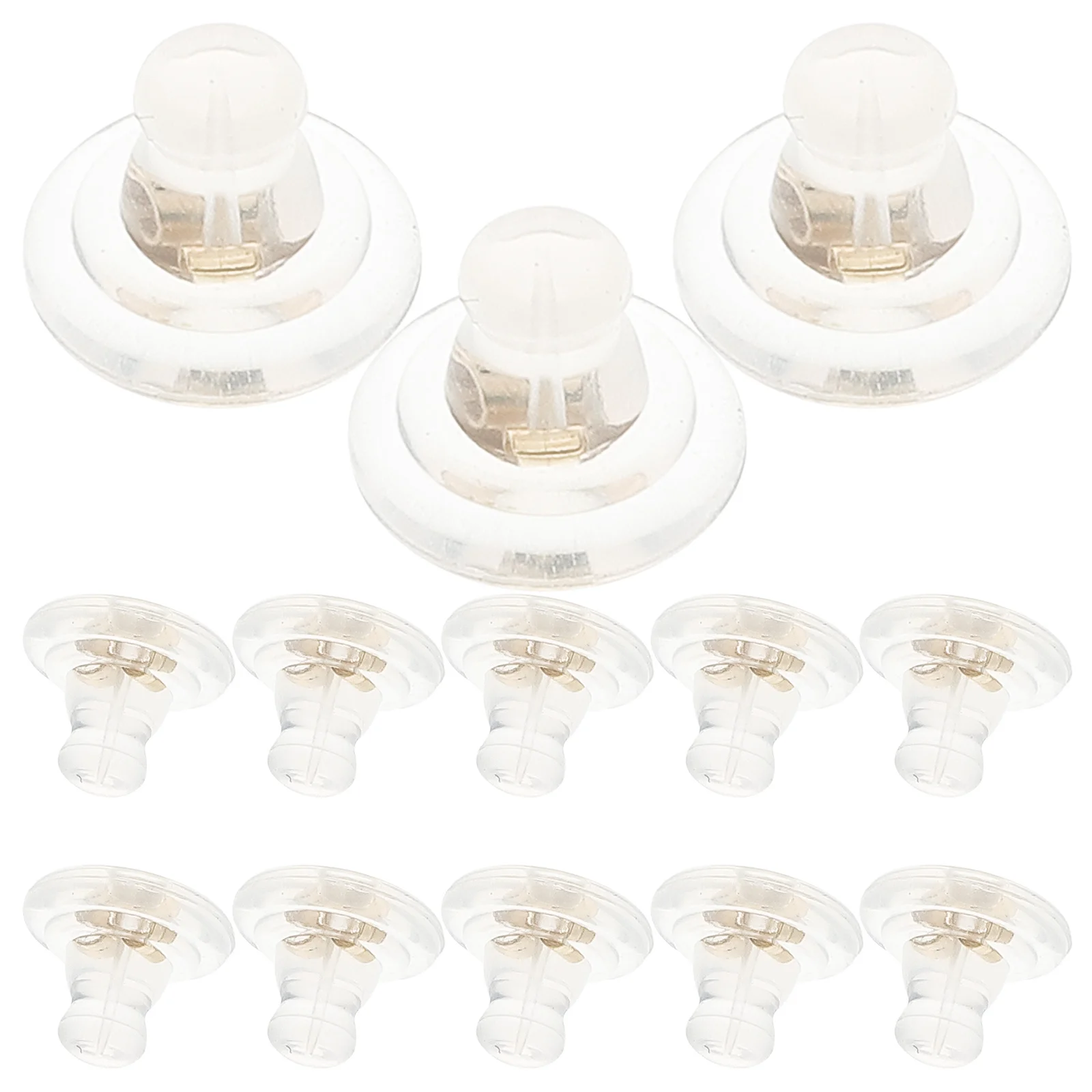 100Pcs Clear Silicone Earring Backs Locking Studs Safety DIY Accessories Earring Backs Back for Earrings Replacement,