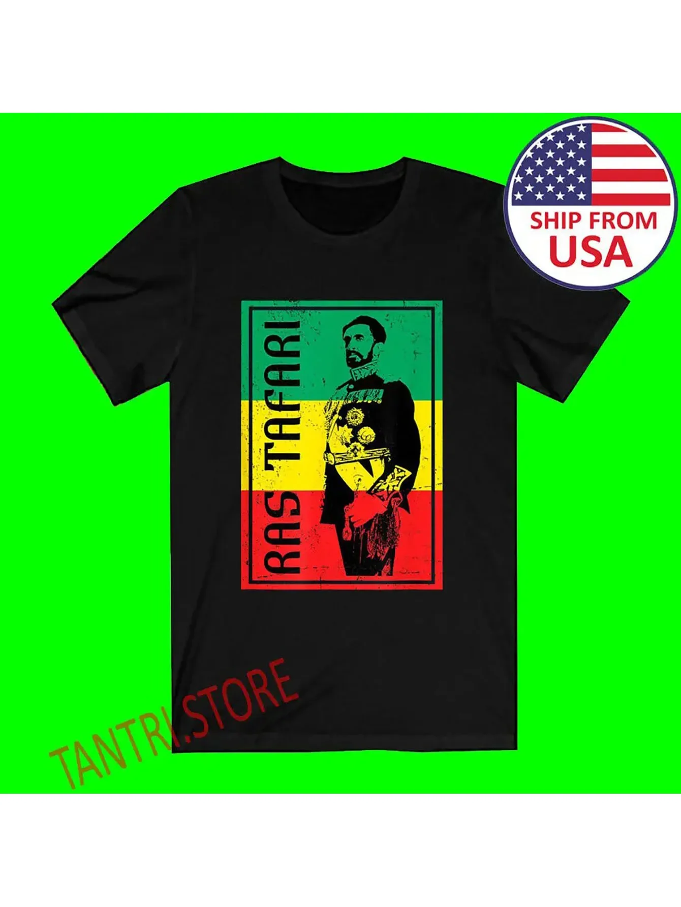 

Haile Selassie Rastafarian Men's Black T-Shirt size S-3XL Men's Summer Top Men's Clothing Streetwear Men Vintage Clothes Gifts