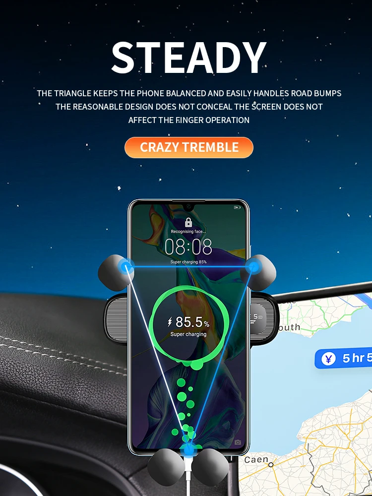 شاشة حامل هاتف السيارة لجيلي فيجن X6 2020 2021 شاشة 8 بوصة ميزات مضادة للاهتزاز ومضادة للانزلاق أساسية للمركبات #2