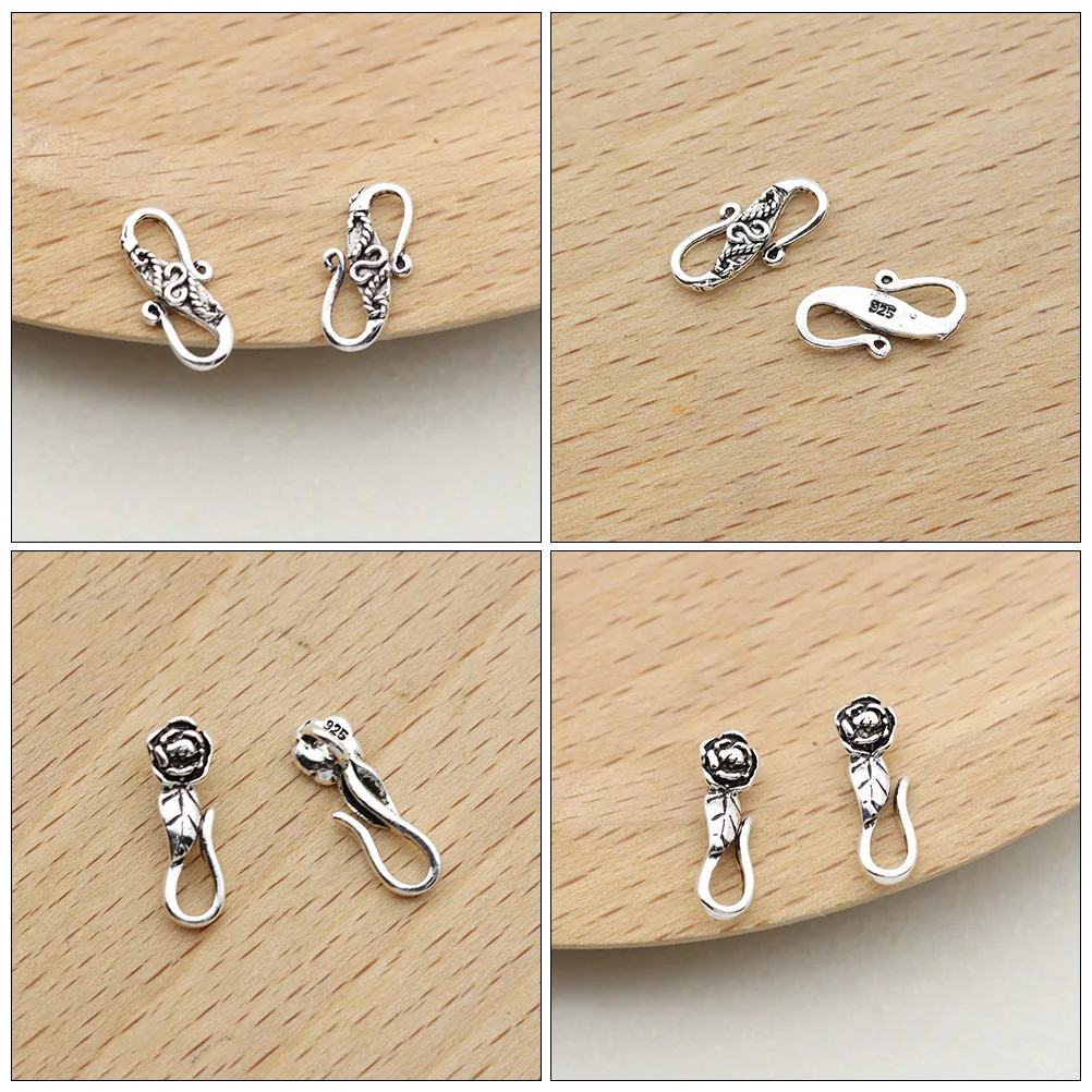 

Серебряная пряжка S, рыболовный крючок, металлическая застежка-лобстер, браслеты, ожерелья, соединительные аксессуары «сделай сам», ювелирные детали, подвеска