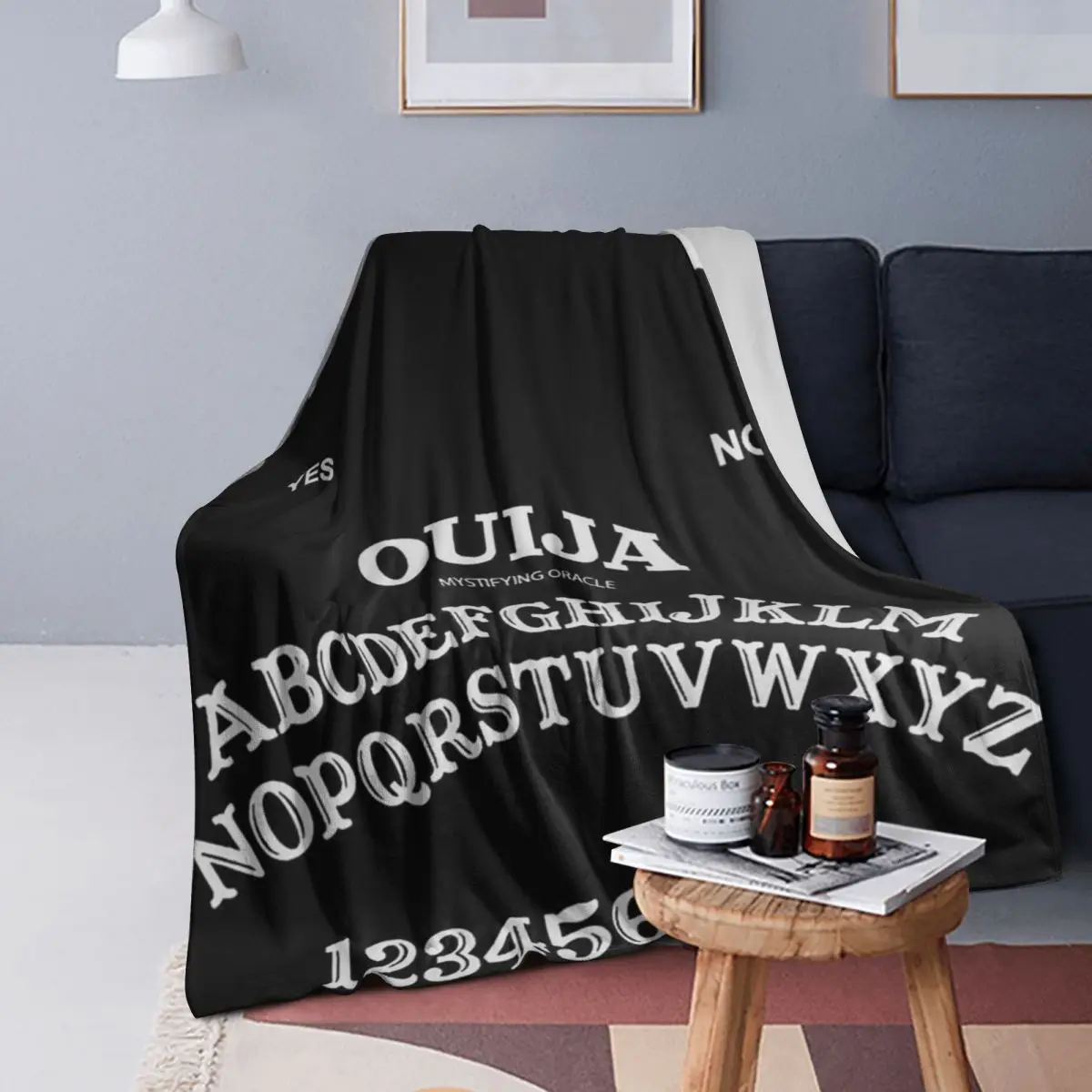 

Доска Ouija, летучая мышь, черные одеяла, мягкое теплое фланелевое одеяло, постельное белье для кровати, гостиной, пикника, путешествия, домашний диван