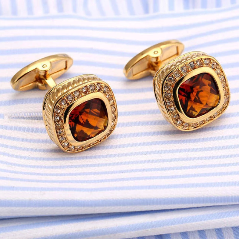 

French Shirt Cufflinks Fashion Men's and Women's Wedding Business Banquet Formal Accessories Jewelry Gifts Crystal Cuff Links