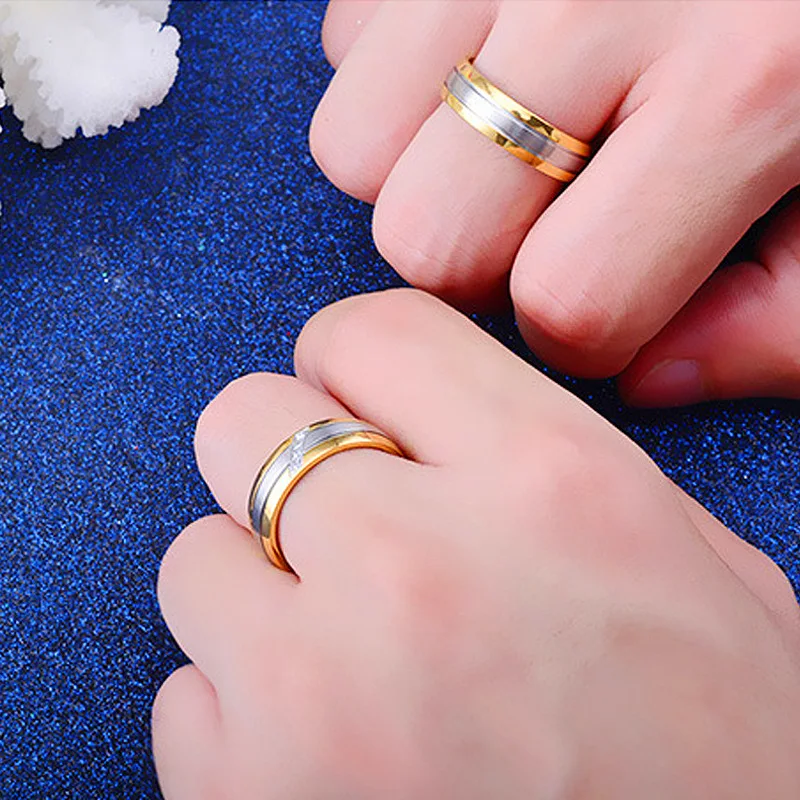 

European American Style Stainless Steel Rings Gold Colour Female Personality Trend Minimalist Fashion Geometric Gift