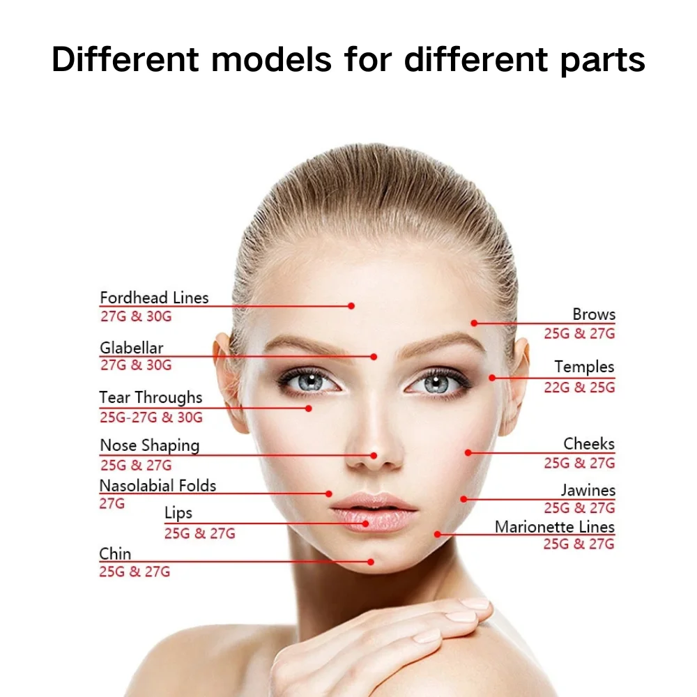 100Pcs/Box Tattoo Small Painless Beauty Needle 30G13MM 32G4MM 34G8MM 29G13MM Superfine Sterile Injector Needle Eyelid Tools