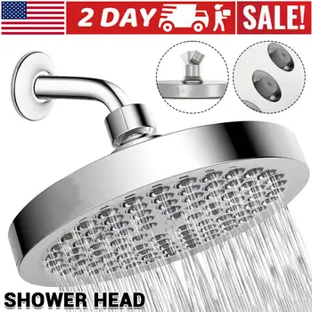 全新6吋高壓雨淋式花灑,附花灑臂,1分鐘即可安裝,拋光鍍鉻雨淋式花灑,防堵塞噴嘴 8 最佳銷售 淋浴噴頭下雨 - №8