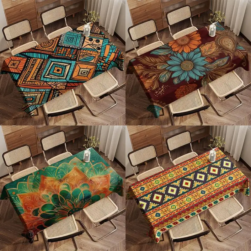 Geometric Pattern Tablecloth Restaurant Kitchen Tablecloth Living Room Home Decoration Rectangular Party Decoration