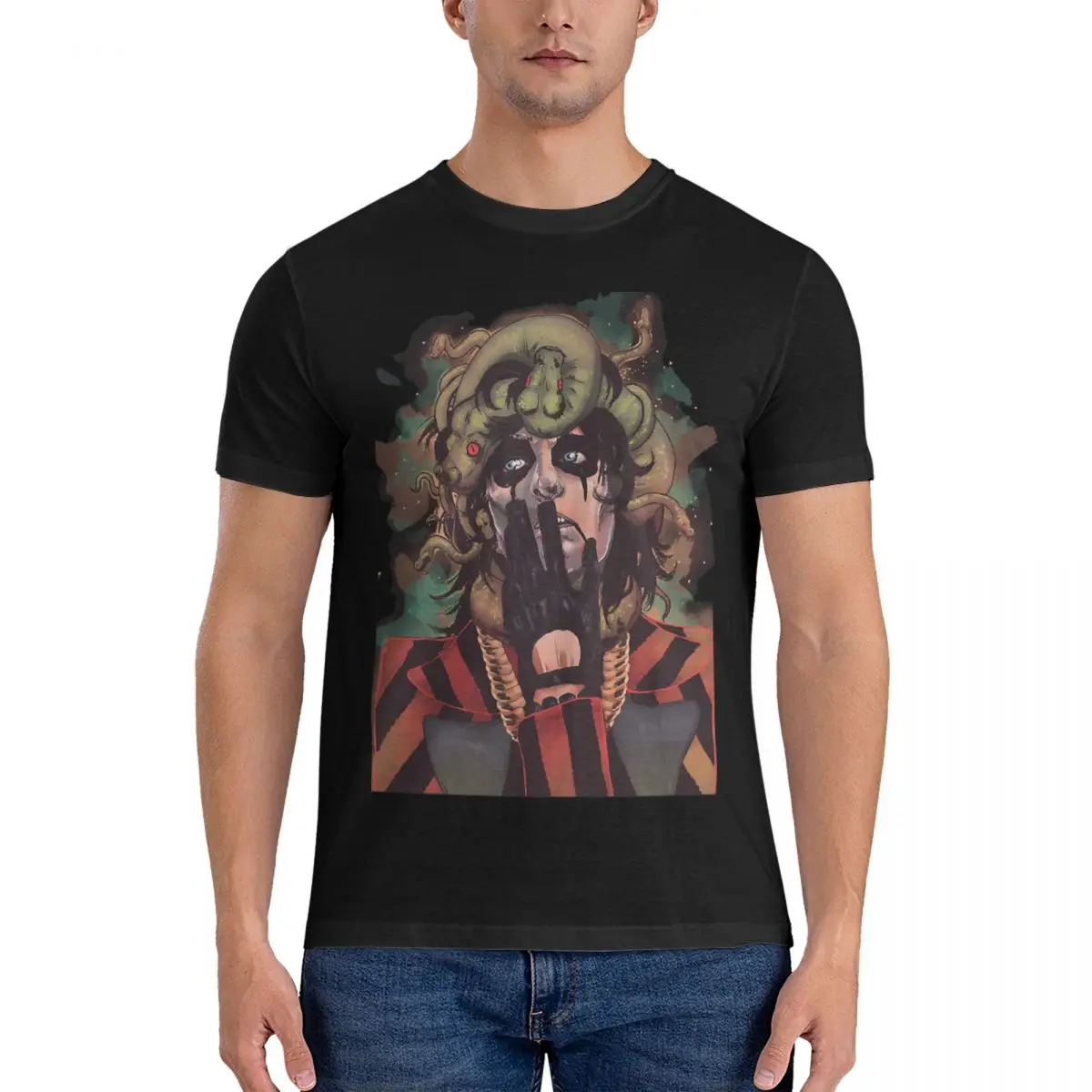 Men T-Shirts Music - Too Close For Comfort Tour 2023_2 Awesome Pure Cotton Tees Short Sleeve Alice Cooper T Shirts