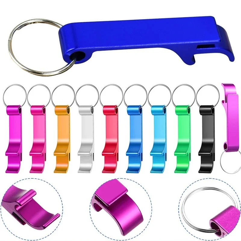 10PCS Stainless Steel Bottle Opener Keychain Beer Opener with Key Ring Personalized Promotional for Halloween Thanksgiving Decor