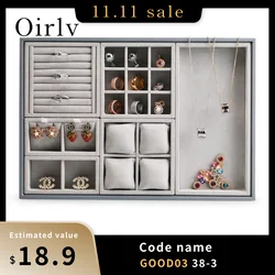 Oirlv-ジュエリー収納ボックス,リング,ネックレス,ブレスレット用のマイクロファイバージュエリーディスプレイ