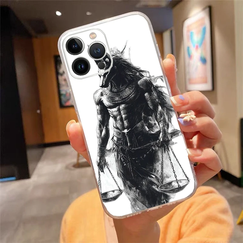 

Phone Case For iphone 17 Pro Max Air 16 15 14 13 Pro Max 15 16 Pro 15Plus Egypt Nefertiti Anubis Pharaoh