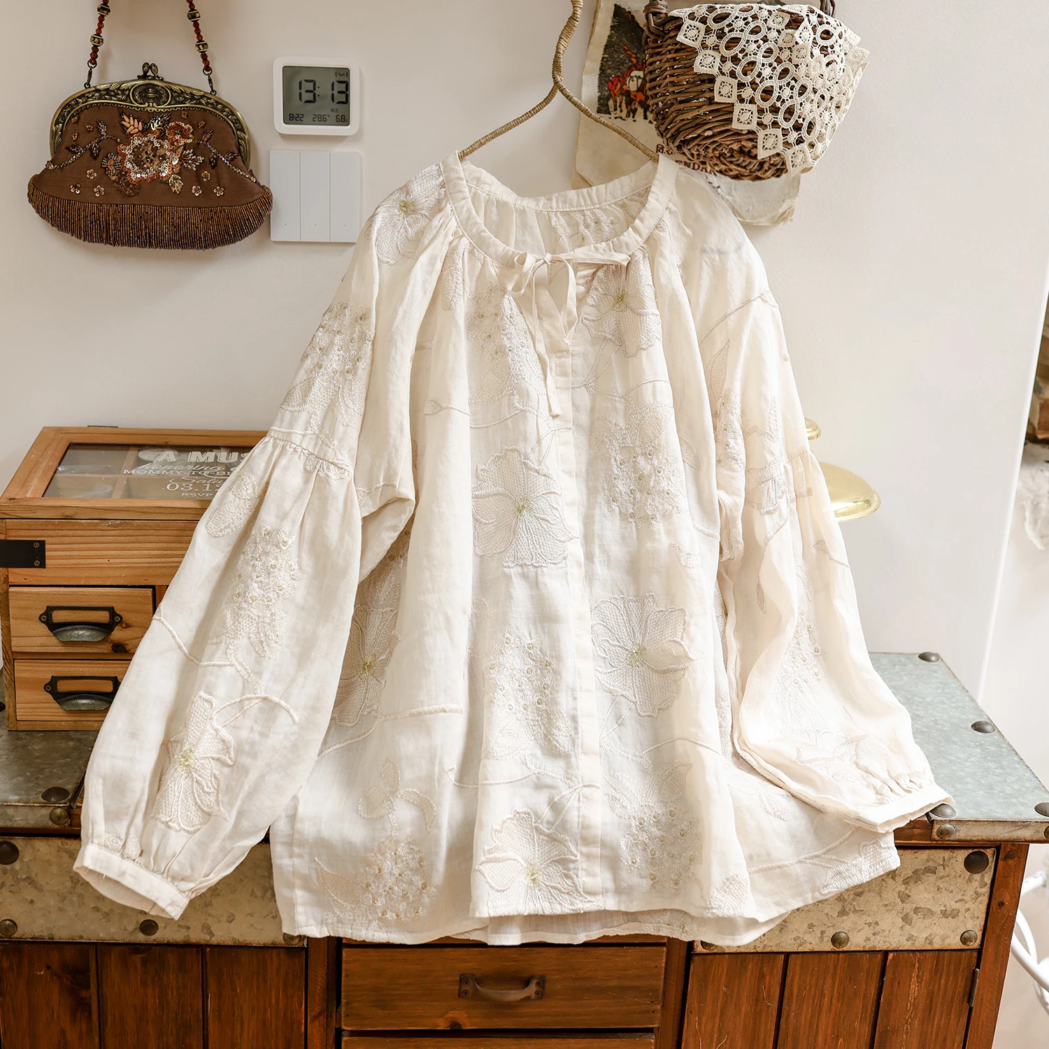 

Оригинальная высококачественная осенняя художественная ретро-блузка Mecun с вышивкой, женская свободная повседневная универсальная блузка с длинным рукавом из льна