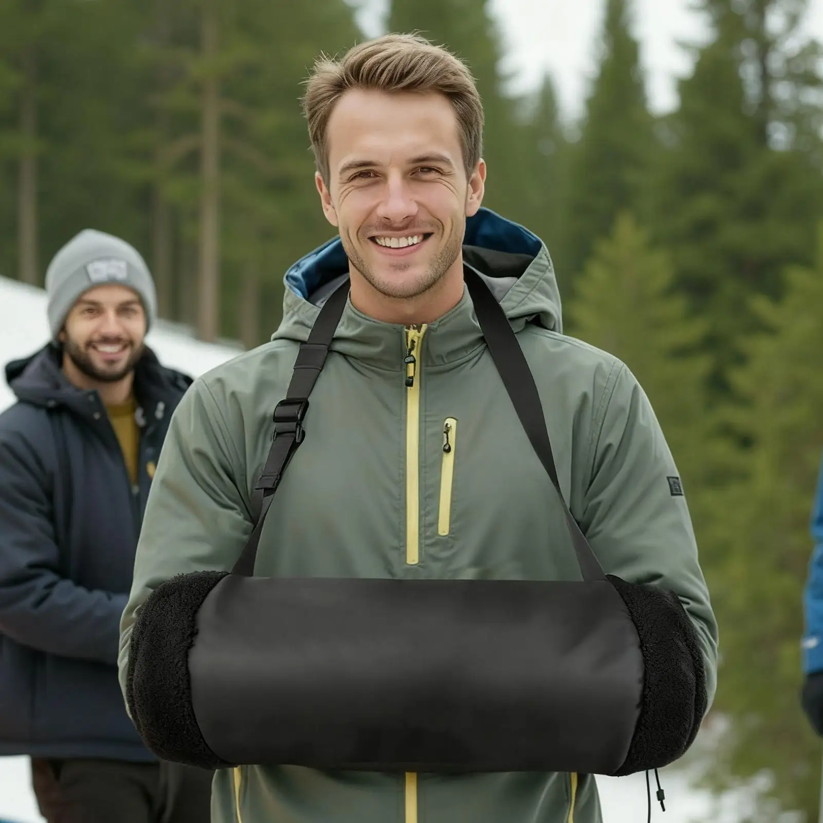 

Neck-Hugging Hand Warmer Pouch, Adjustable Muff with Neck Strap Zipper Pocket for Camping Hunting Winter Outdoor Activities