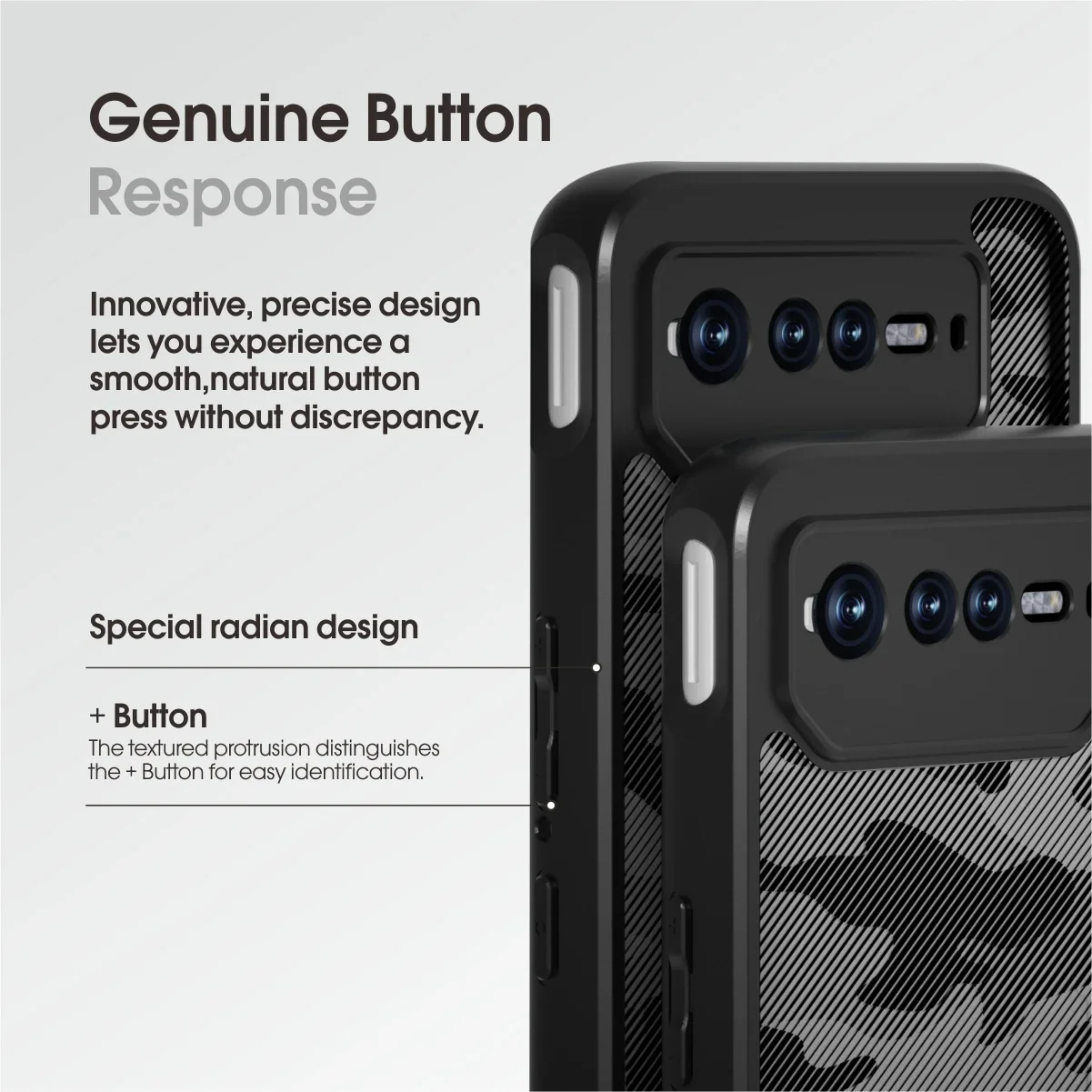 IBMRS -mobile phone case for Asus ROG Phone 6/6pro/6d, military design, shockproof protective cover, camo Black