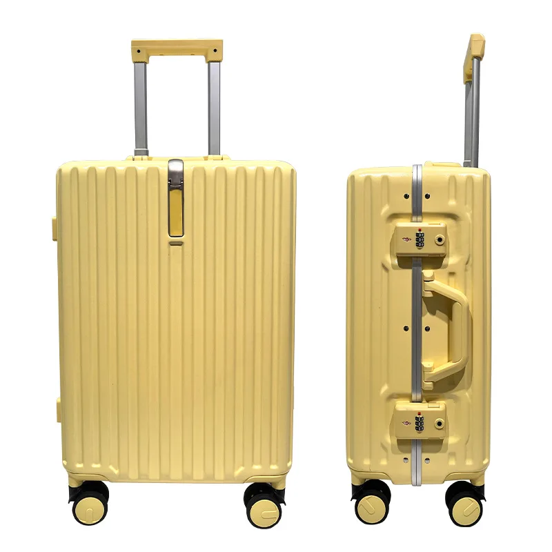 (15) Luggage Aluminum Frame Trolley Case Silent Universal Wheel Trolley Case 20 Inch 24 Inch Cabin Case