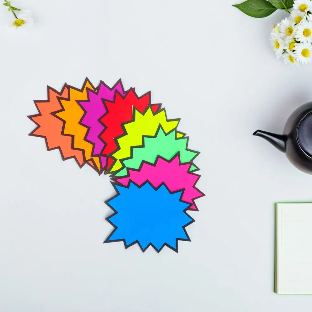 160Pcs Retail Burst Tags Fluorescent Multicolor Sale Stickers for Store Pricing Yard Sale Advertising Paper Signs