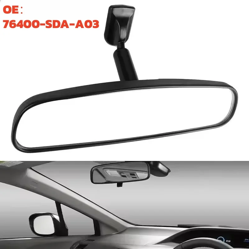 76400-SDA-A03 Interior Rearview Mirror for Honda Accord Civic 2/4dr Hybrid CR-Z Insight 2003-2016 Reflective HD Glass Replace