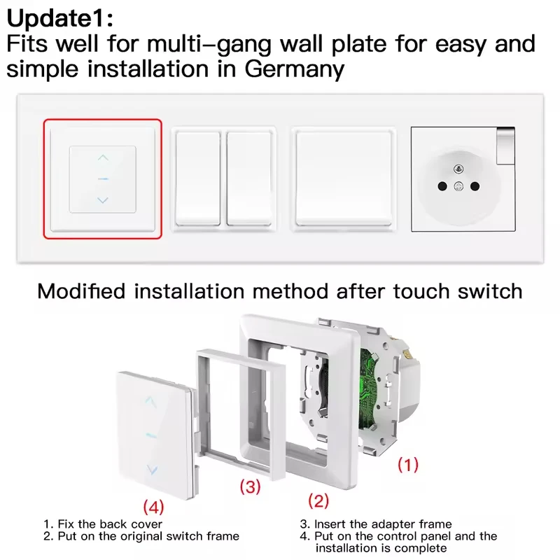 MOES Tuya WiFi Smart Curtain Touch Switch for Motorized Curtains and Roller Blinds Work with Smart Life App Alexa Google Home