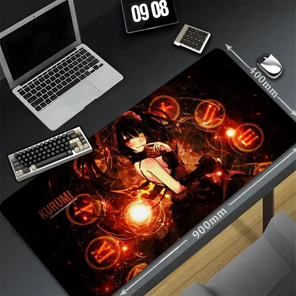 T-Tokisaki K-Kurumi D-Date A Live Mouse Pad 90x40 cm Kawaii Display as product image Desk Mat Xxl Pc Gamer Gaming Computer Offic