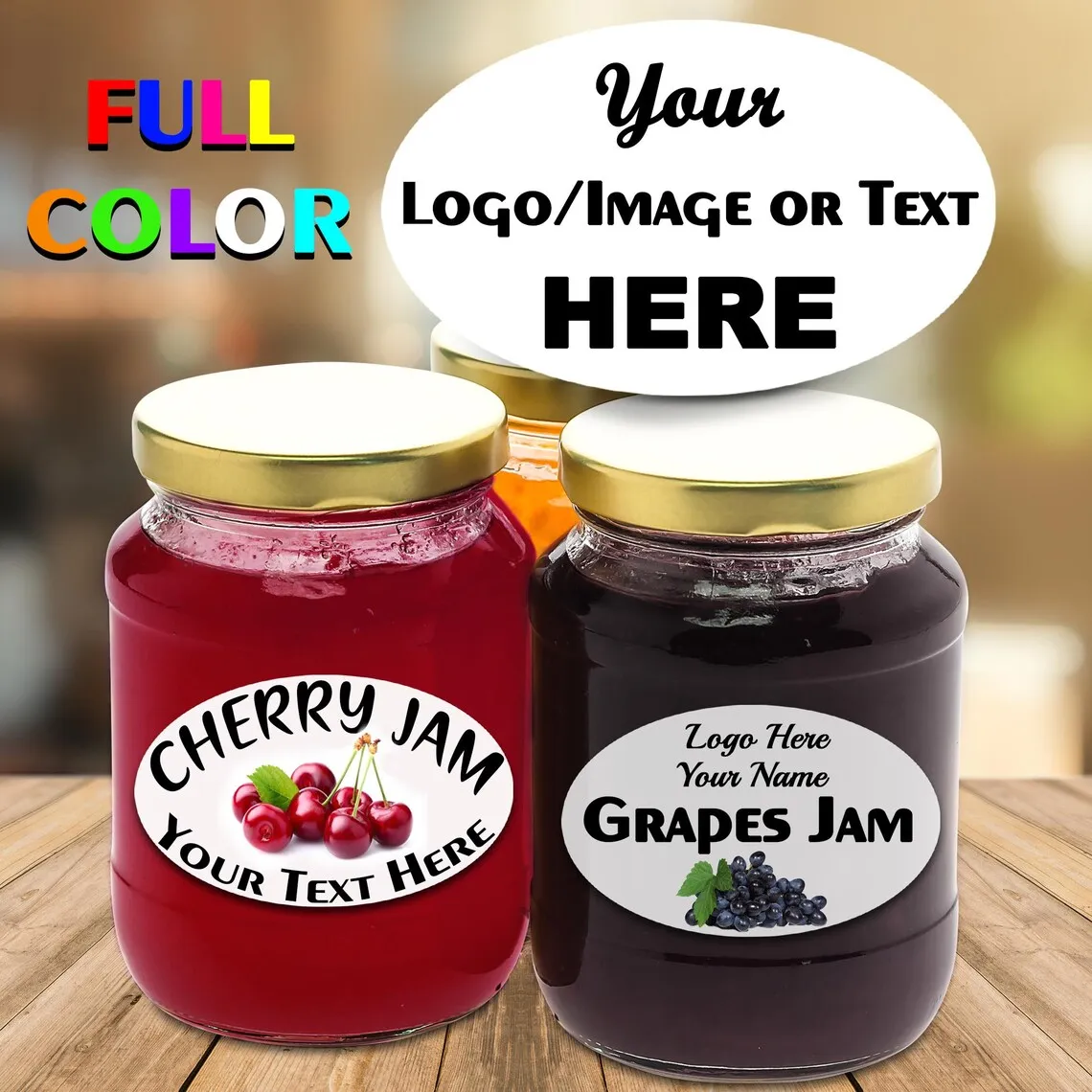 Oval Custom stickers, Custom labels, Personalized, Your Design, Logo, Text, Picturer