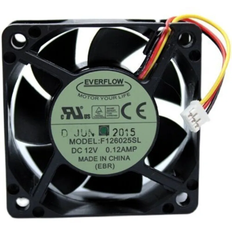 

F126025SL 12V 0.12AMP 6025 PWM 6CM Main Box CPU Cooling Fan 3-wire