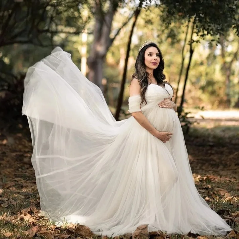 Nuovo abito premaman con spalle scoperte per servizio fotografico Abito incinta in pizzo Abito lungo maxi Abito premaman Puntelli per fotografia Servizio fotografico