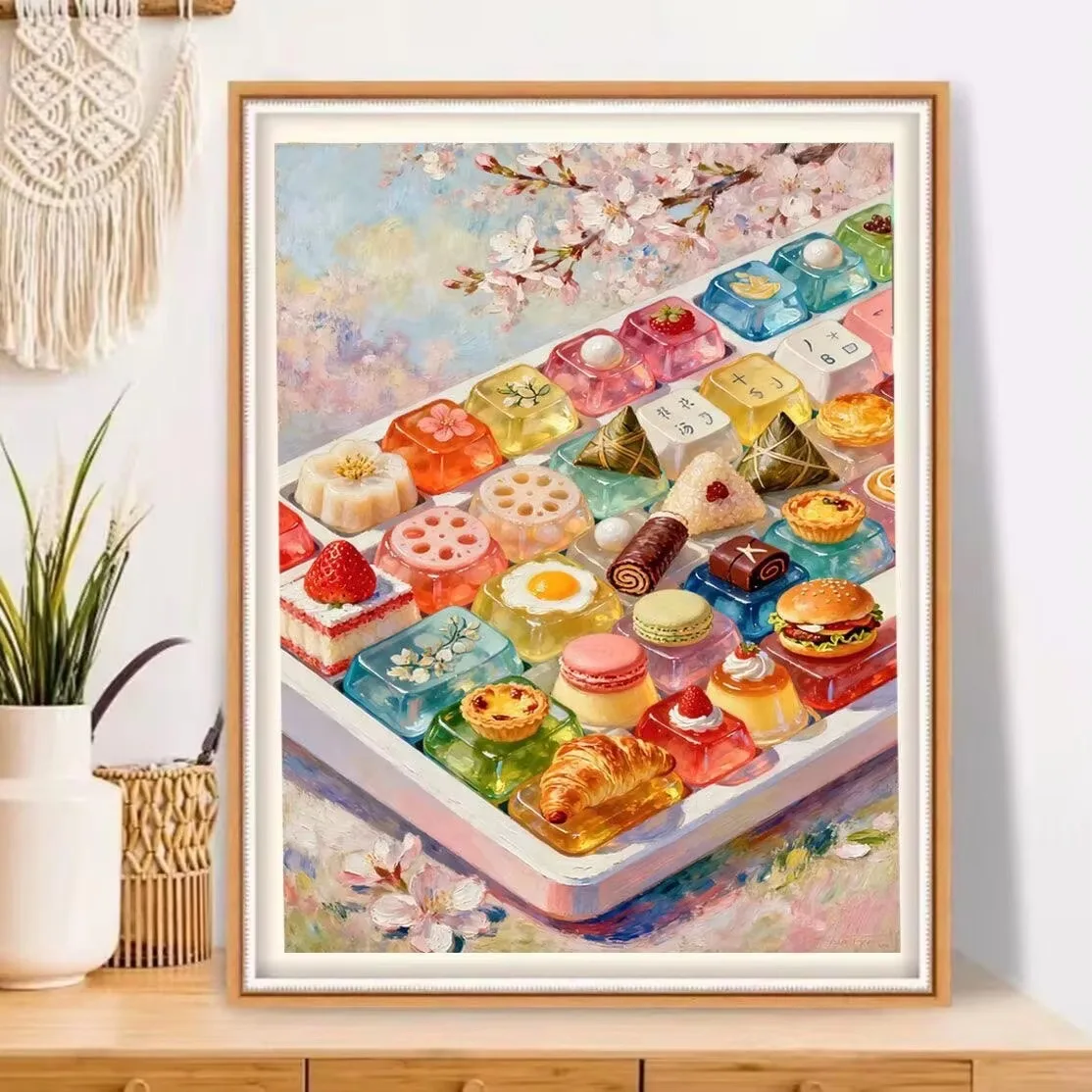 Peinture Diamant Fruit Dessert Clavier Paysage Mosaïque Diamant Artisanat Fait Main Art Exquis Cadeau Créatif Décoration Maison