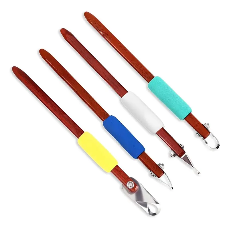 

B62B-Red Pear Wood Texture Handle Pottery Carving Tool Set 4Pcs Sculpture Scraper Crafts Modelling Tools