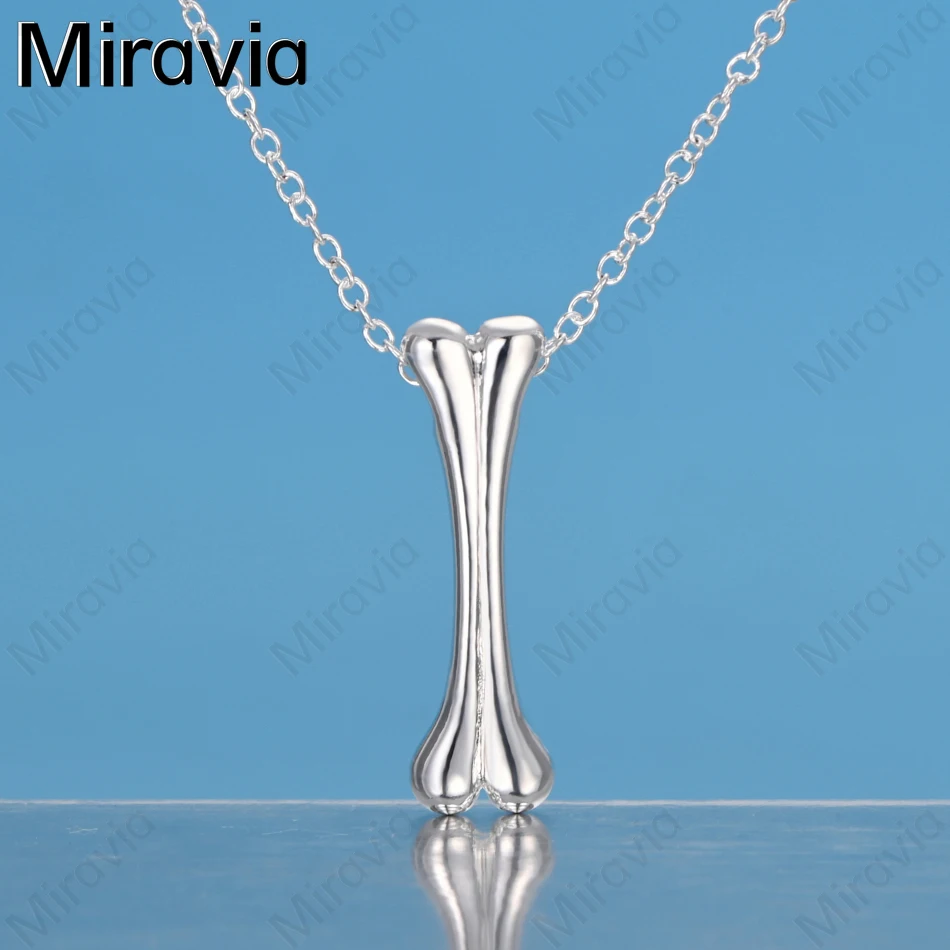 

Miravia 925 Sterling Silver Mini Bone Pendant Necklace Women'S Unique Gift Versatile Banquet Jewelry