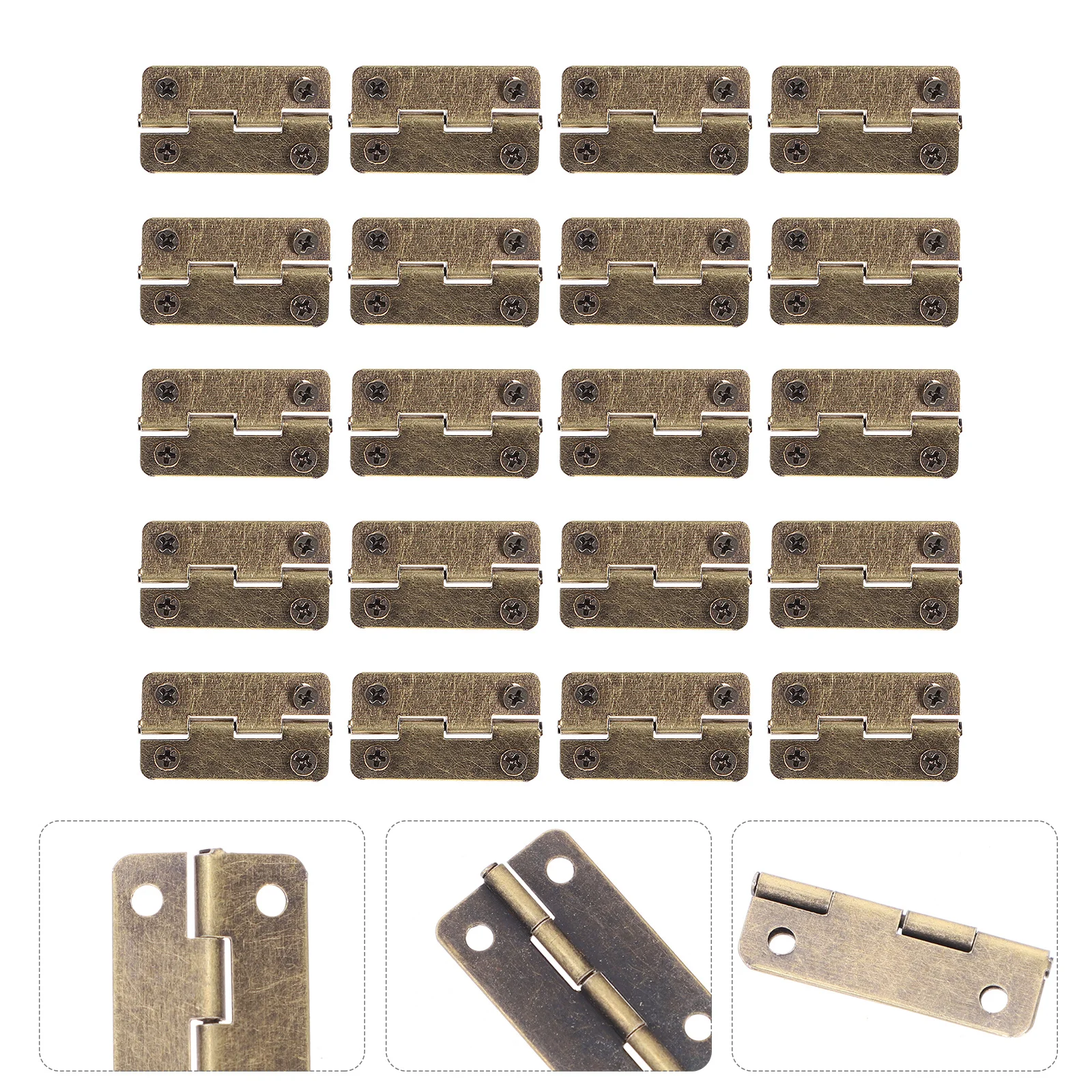 

50Pcs Mini Hinges 1.2inch Small Hinge for Jewelry Box Wooden Furniture DIY Craft Cabinet Door Chest Drawer Folding Connectors