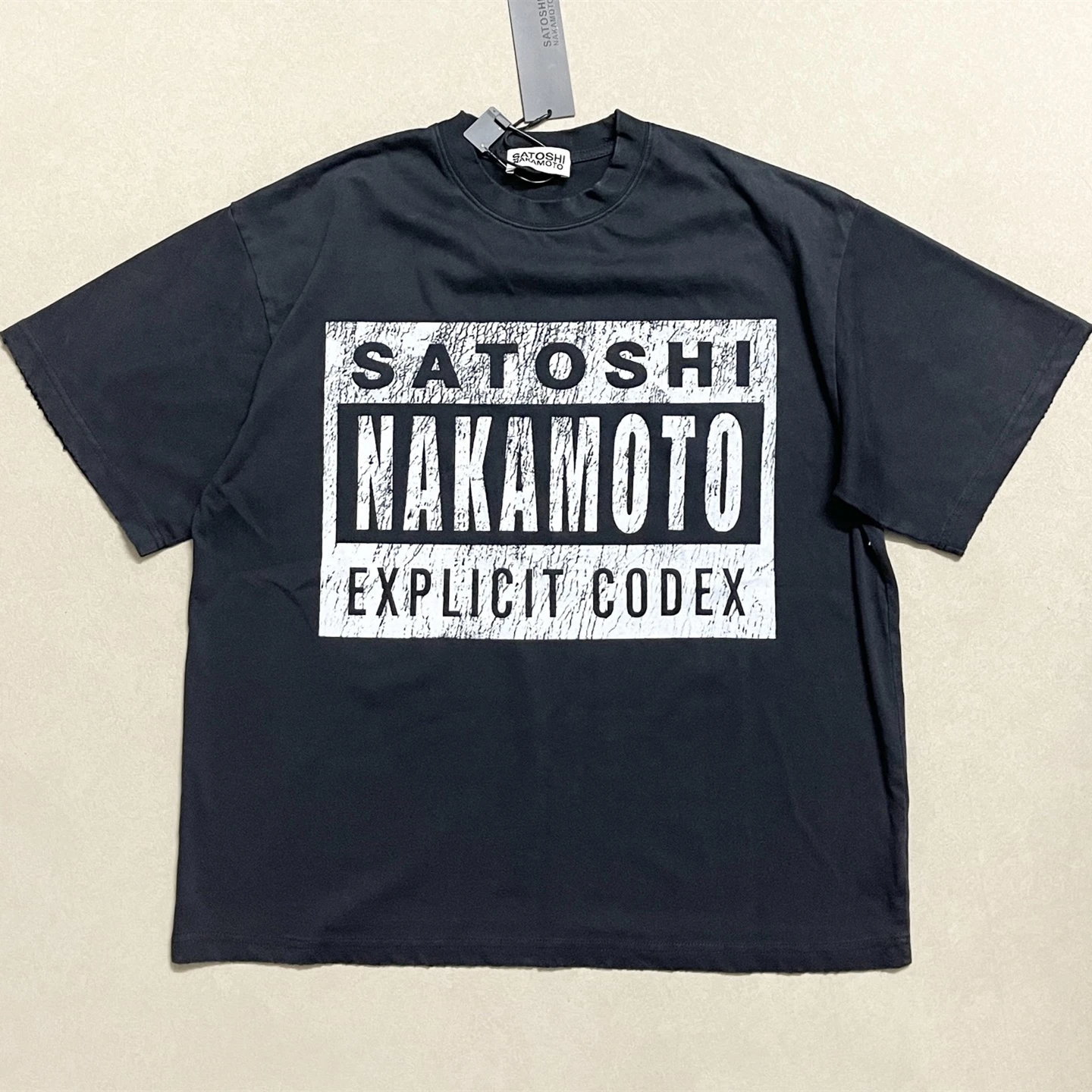 Apricot Color Satoshi Nakamoto Hole T Shirt Men Women Tee Tops T-Shirt