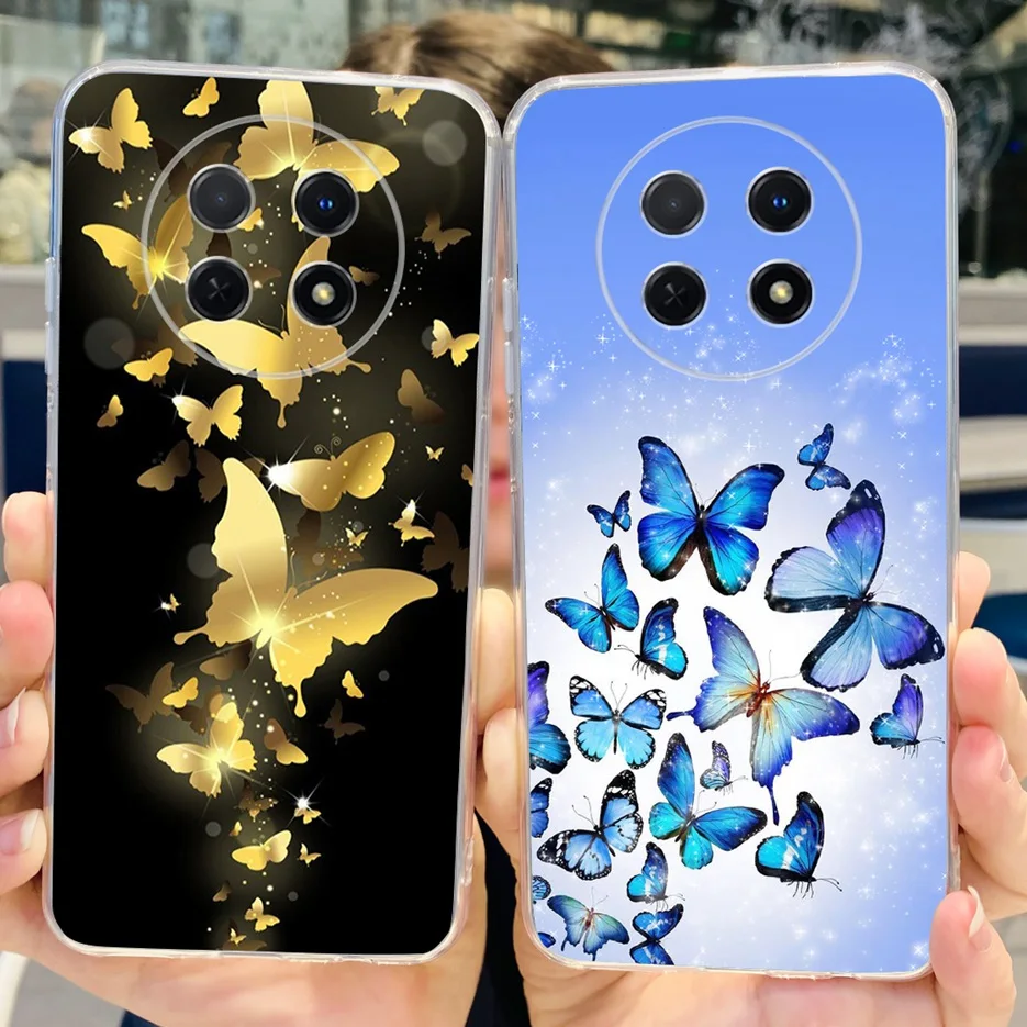 For Huawei Nova Y91 Case STG-LX1 STG-LX2 Cute Cat Butterfly Soft Silicone Phone Case For Huawei Nova Y91 Y 91 NovaY91 Back Cover