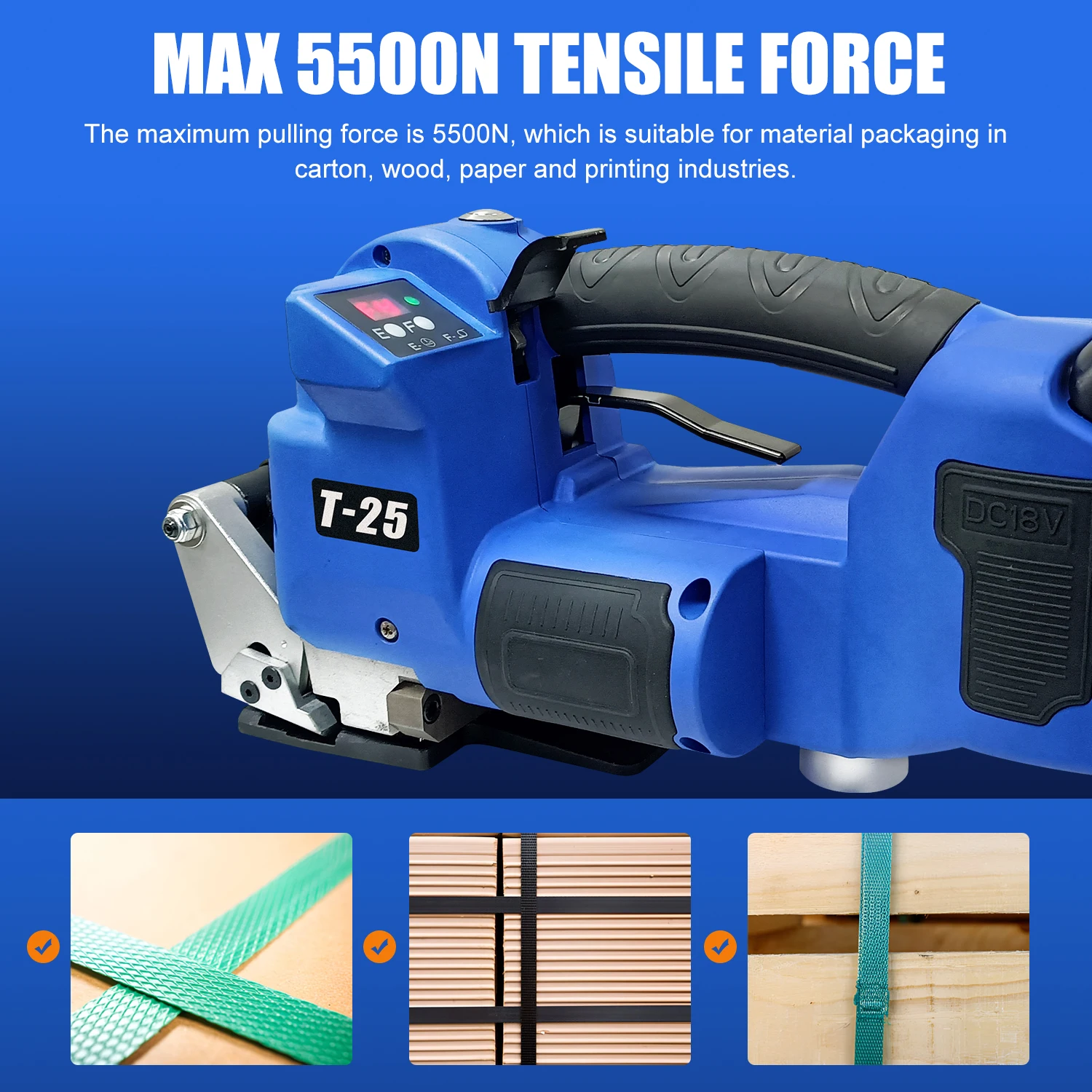 Portable Semi Automatic Plastic Pet Belt Paper Box Handheld Battery Strapping Machine PP Band Strap Tool for Carton