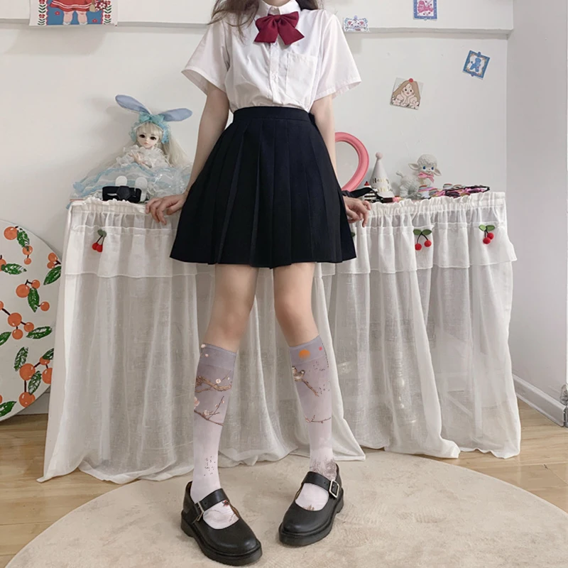 Nova moda bonito meias de bezerro feminino impressão 3d harajuku doce kawaii lolita jk meninas meias halloween sexy meias cosplay