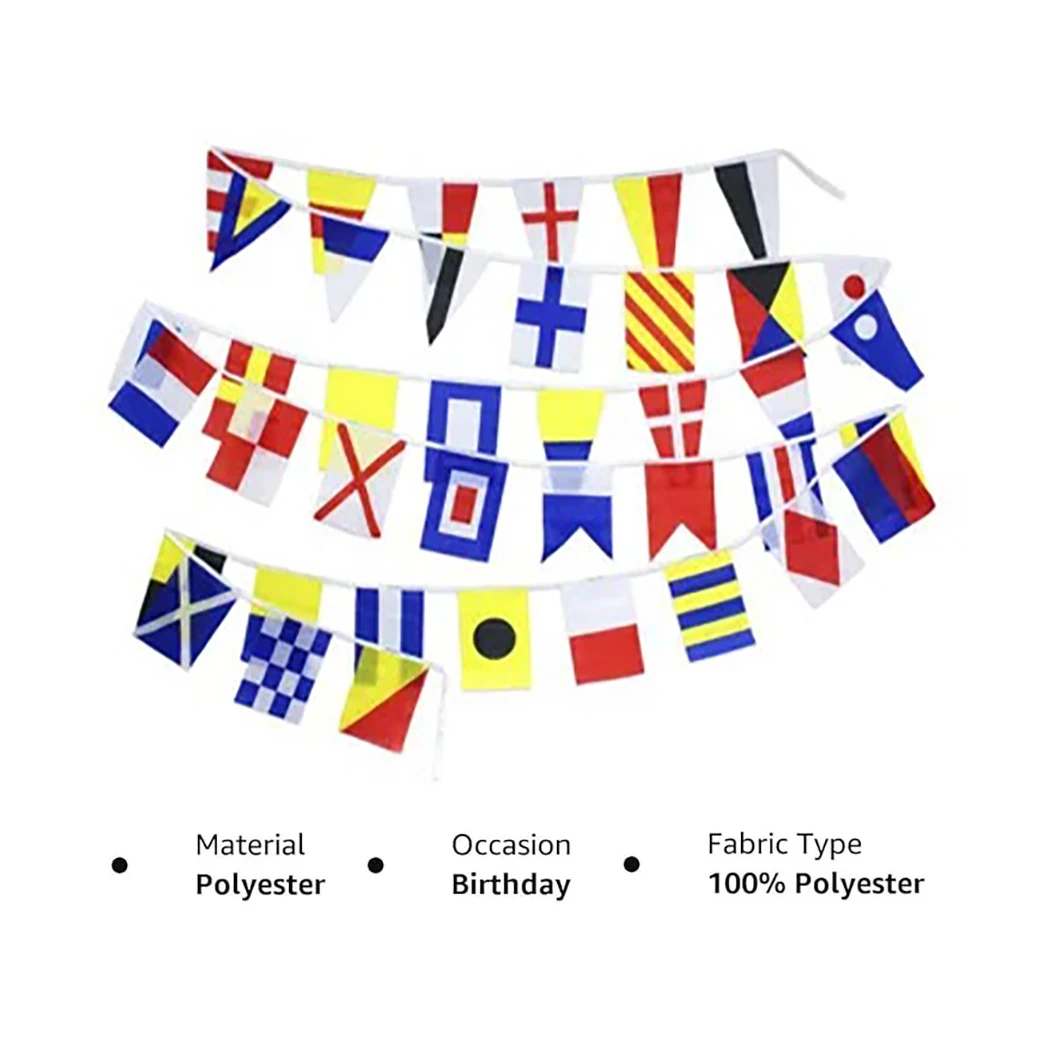 Length 14M International Marine Navy Signal Code Flag Set Of 40 Flags 8x12 inches Nautical Maritime Boat Theme Decoration
