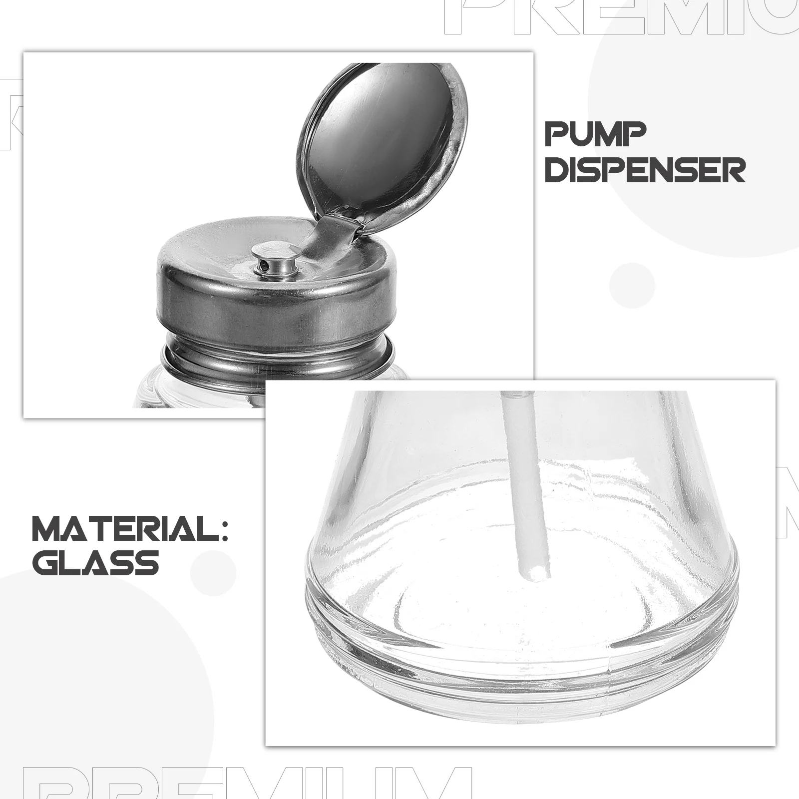 180ml vazio bomba de vidro garrafa versátil dispensador líquido para viagens em casa negócios unha polonês removedor bomba dispensador garrafas