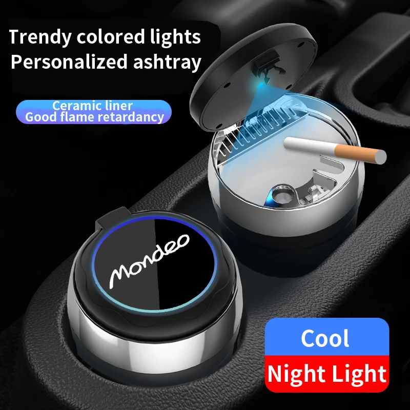 

Car ashtray deodorant smoke-free box LED light portable interior accessories suitable for ford mondeo mk3 mk4 mk5