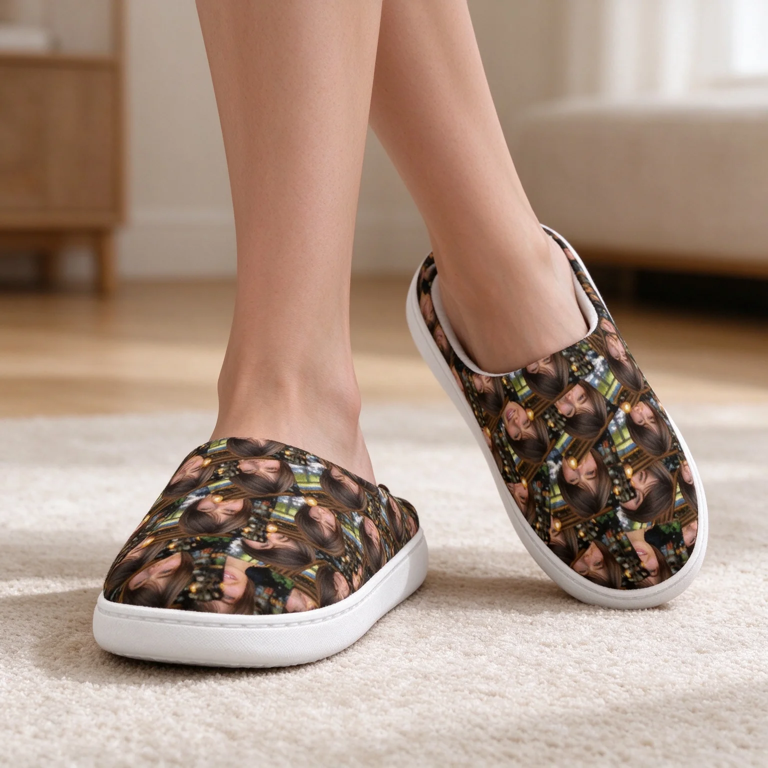 Customized Cotton Slippers humorous photos printed shoes unisex home slippers perfect gifts for couples birthdays and Christmas