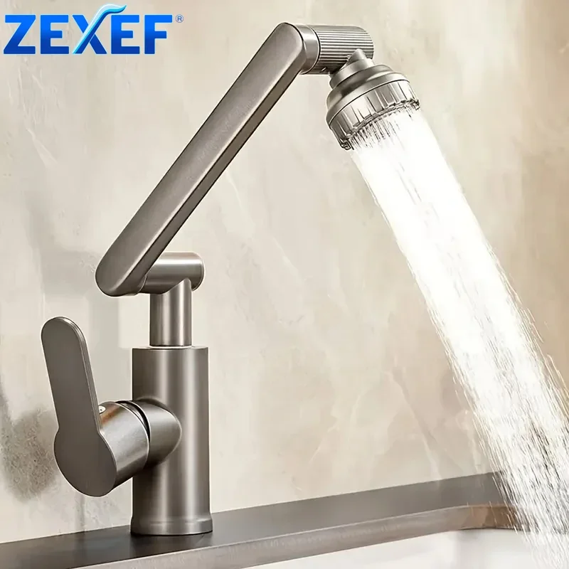 

ZEXEF Mechanical Bathroom Wash Basin Faucet With Sensor Universal Arm Kitchen Hot and Cold Water Tap Only Splashproof