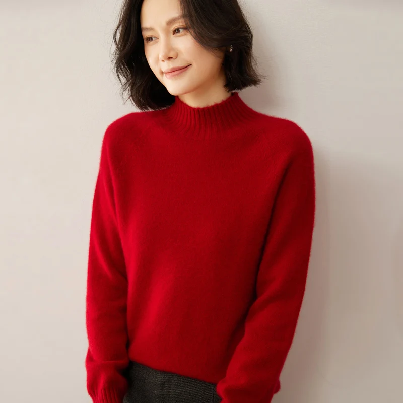 Women's Sweaters O-Neck Autumn Winter Basic Pullover Warm Cozy Casual Pulls Jumpers High-Quality Soft Wool Young Women's Clothes