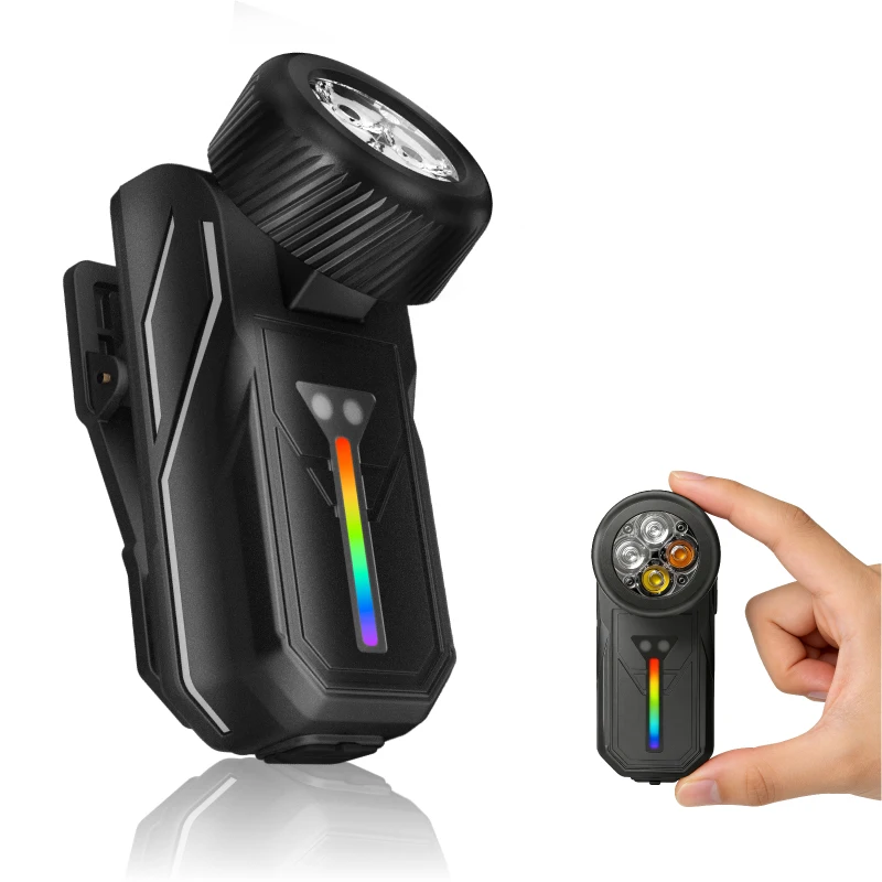 

Миниатюрный перезаряжаемый фонарик EDC с магнитным основанием 90 ° Регулируемый налобный УФ-фонарь с клипсой для крепления, портативный светодиодный фонарик