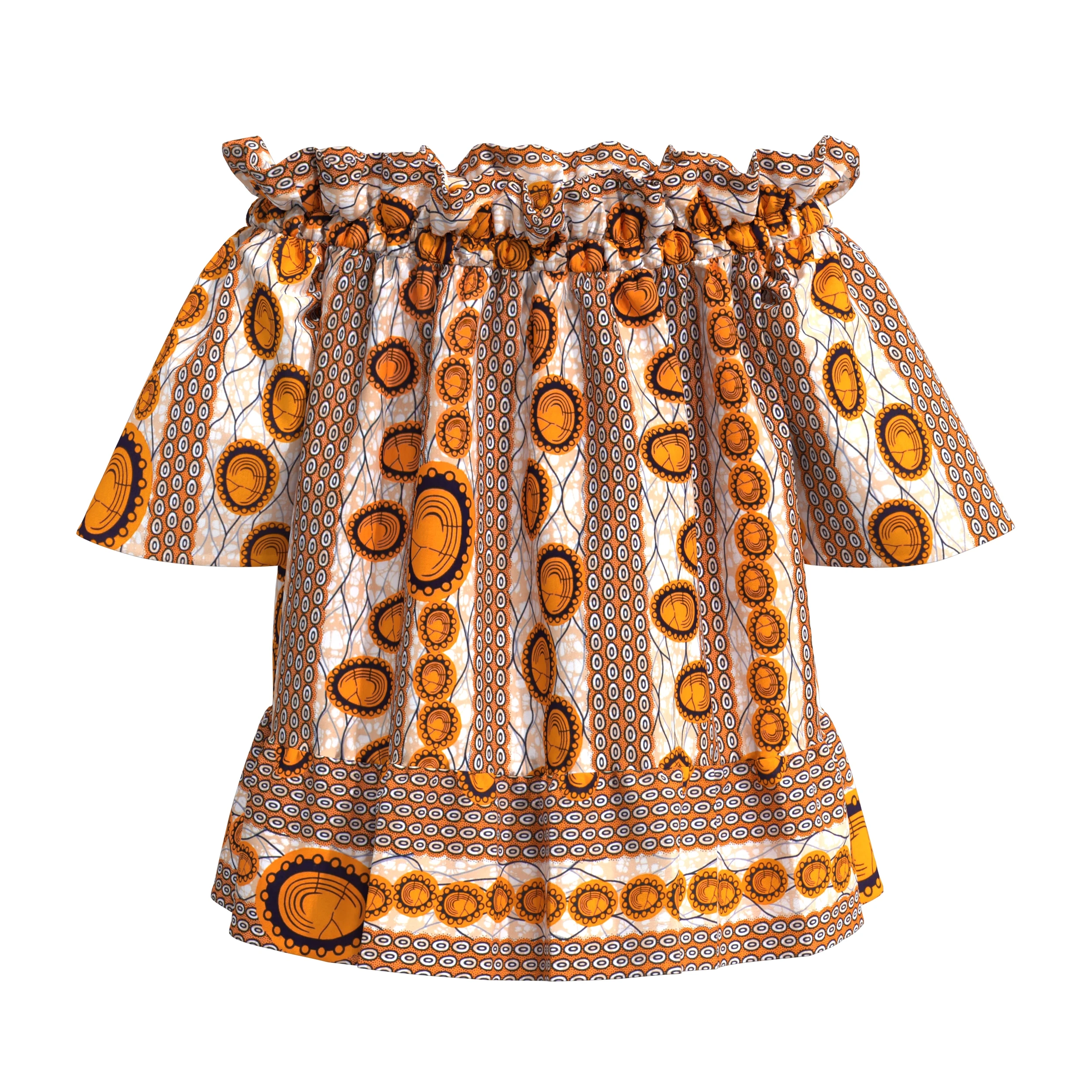 

Африканская одежда для женщин: топы и рубашки с африканским принтом Ankara, женский топ с одним открытым плечом WY11093