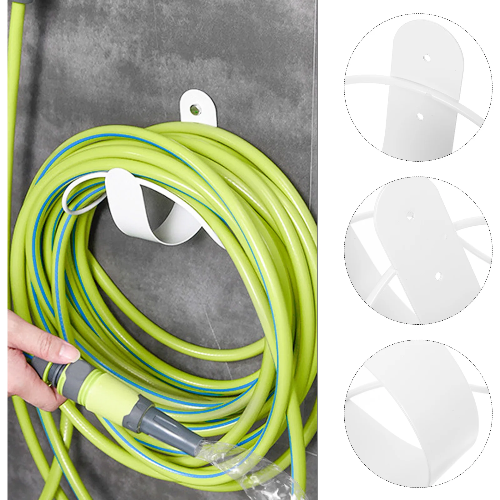 

Garden Hose Storage Rack Water Pipe Organizer Durable Practical Black Round Line Outdoor Sink Hooks Wall Mount