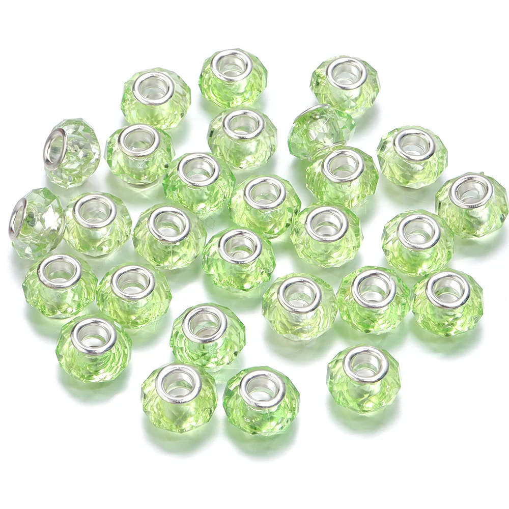 20 Stück/Lot 14mm Transparente Farbige Facettierte Harzperlen für Schmuckherstellung Großloch-Abstandsperlen DIY Armband Halskette Großhandel – Detail 8