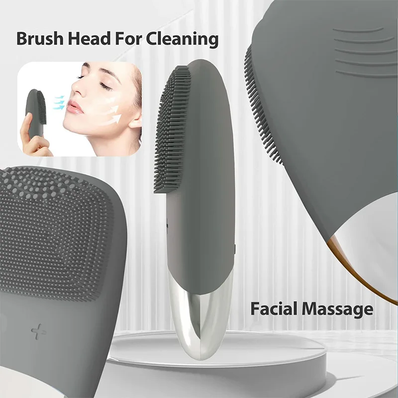 Handheld electric cleansing brush Silicone Sonic Cleanser Deep Pore Cleansing Skin massager Cleansing brush device