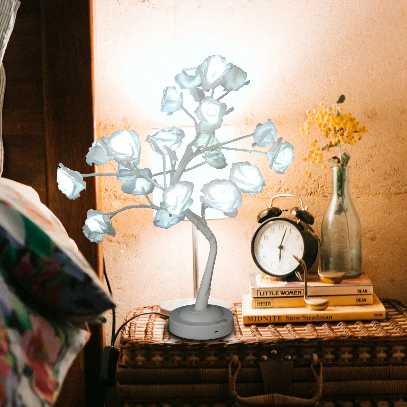 

1Set Tree Shaped Rose Lamp LED Decorative Atmosphere Light for Indoor Home Decor Romantic Desktop Lamp Creative Rose Flower